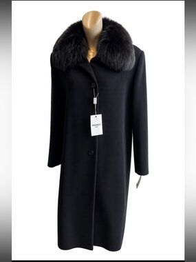 Cinzia Rocca wool coat fur collar as is